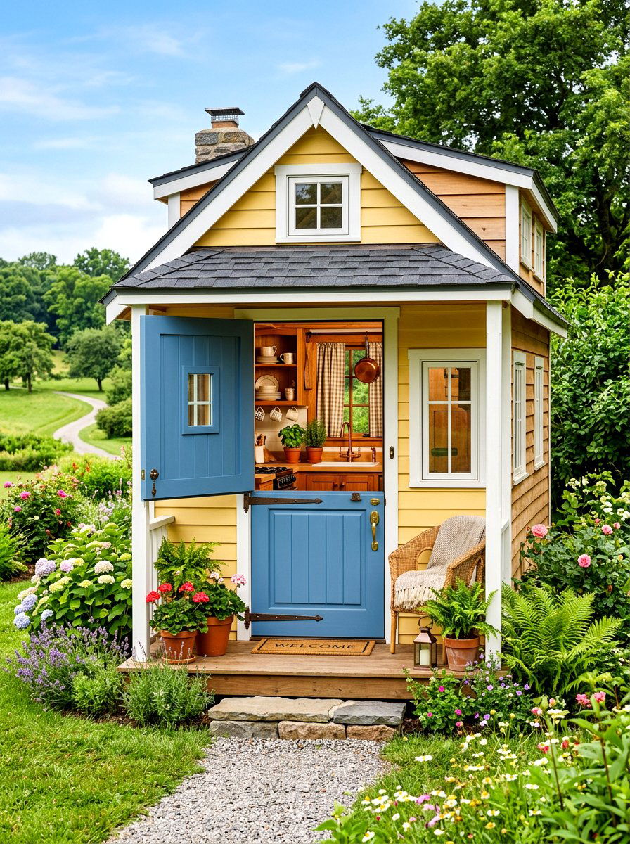 Dutch Door Tiny House - 30 tiny cottage exterior ideas