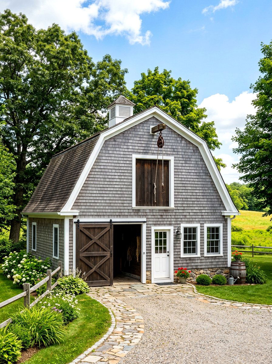 Dutch Gambrel Carriage House - 30 carriage house exterior ideas aesthetic