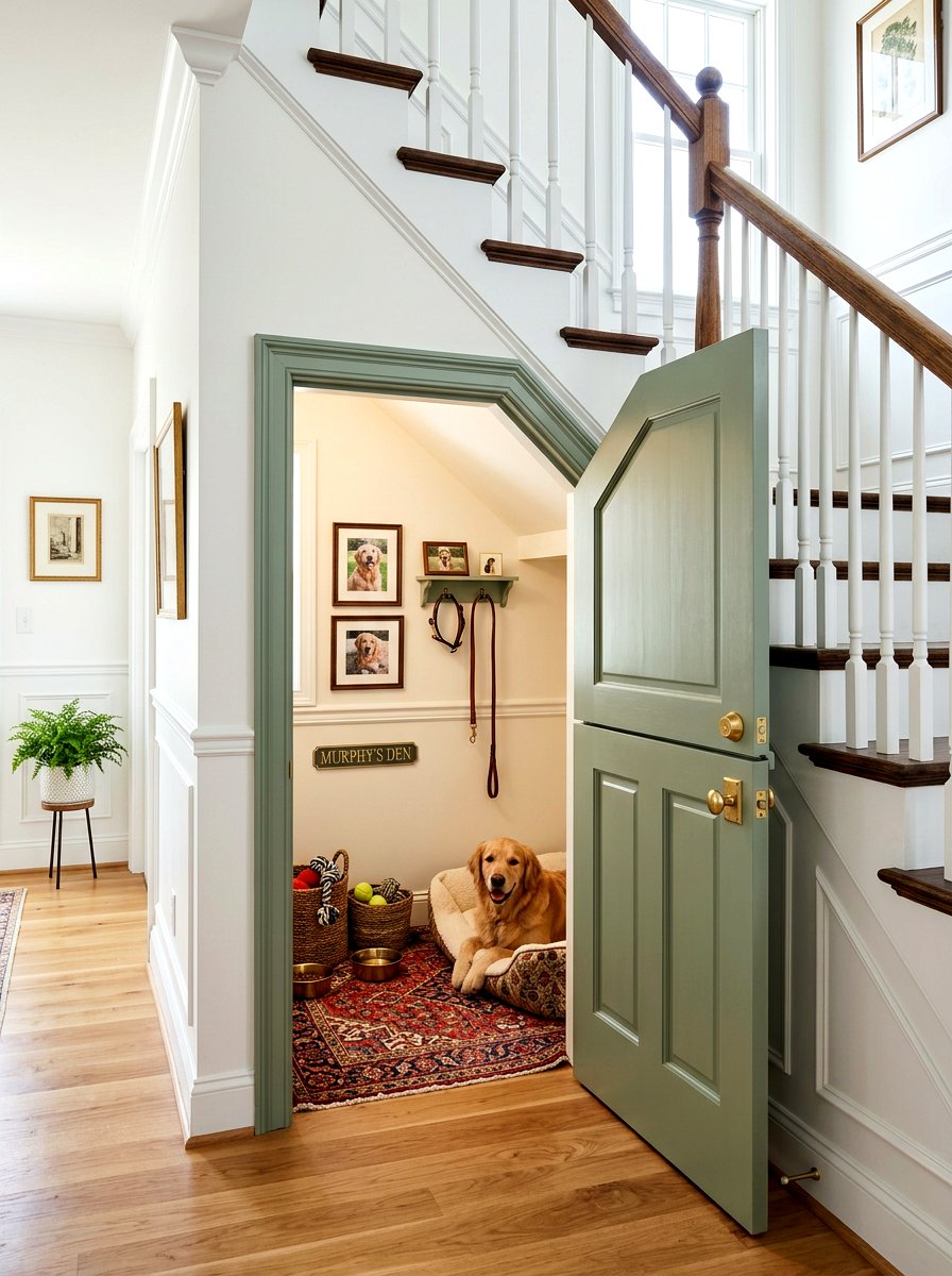 Dutch door dog room - 30 under stairs pet room ideas aesthetic