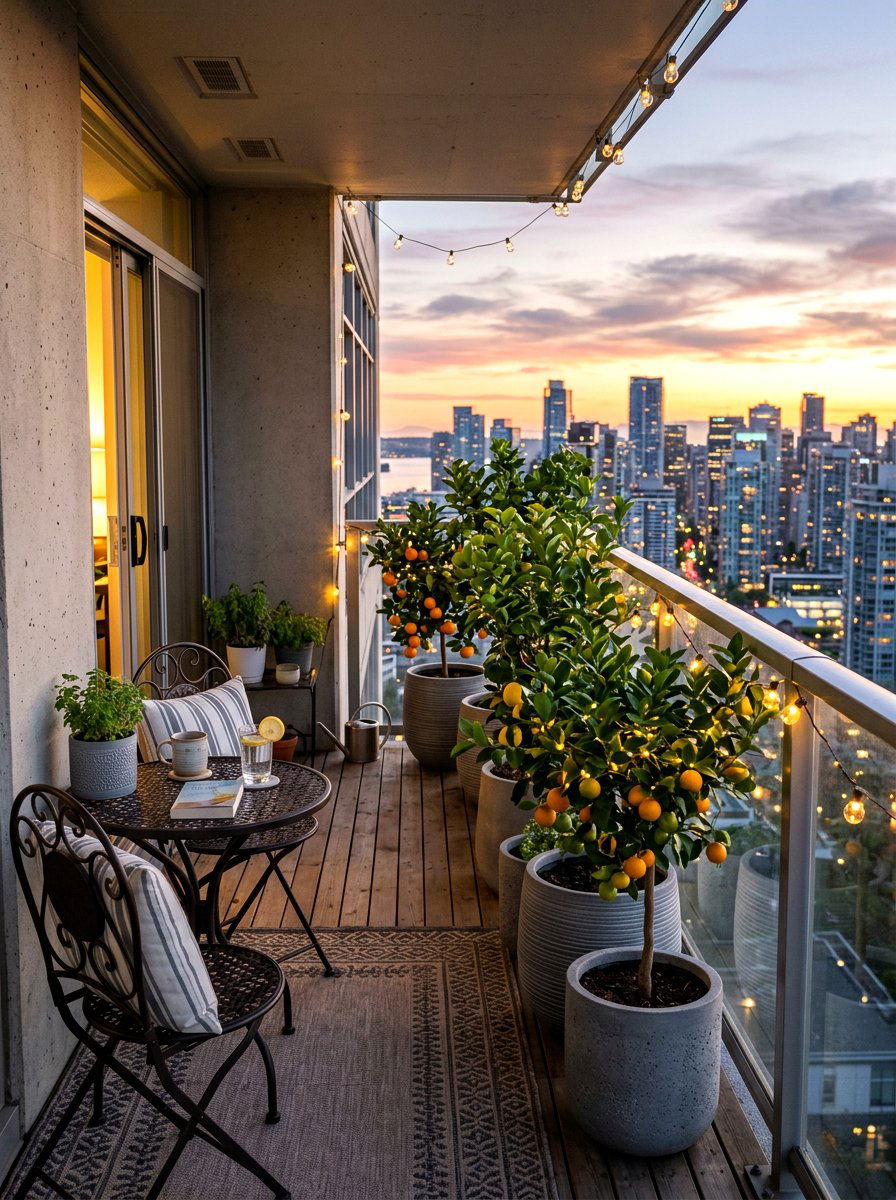 Dwarf Citrus Balcony Garden - 30 dwarf fruit tree garden ideas