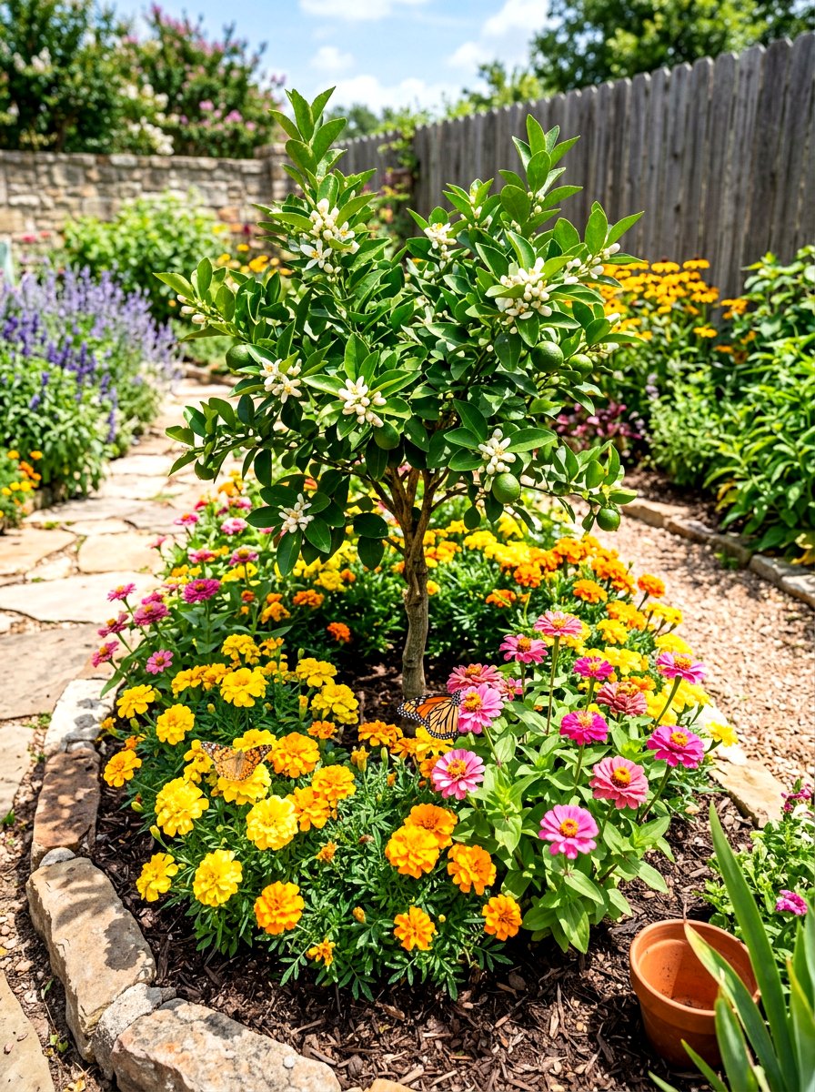 Dwarf Citrus Flower Bed - 30 dwarf citrus garden ideas