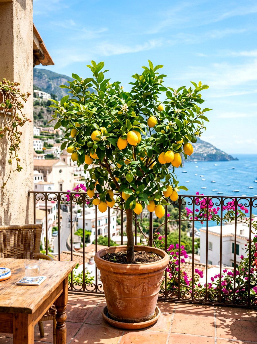 Dwarf Citrus Tree - 30 small apartment balcony garden ideas
