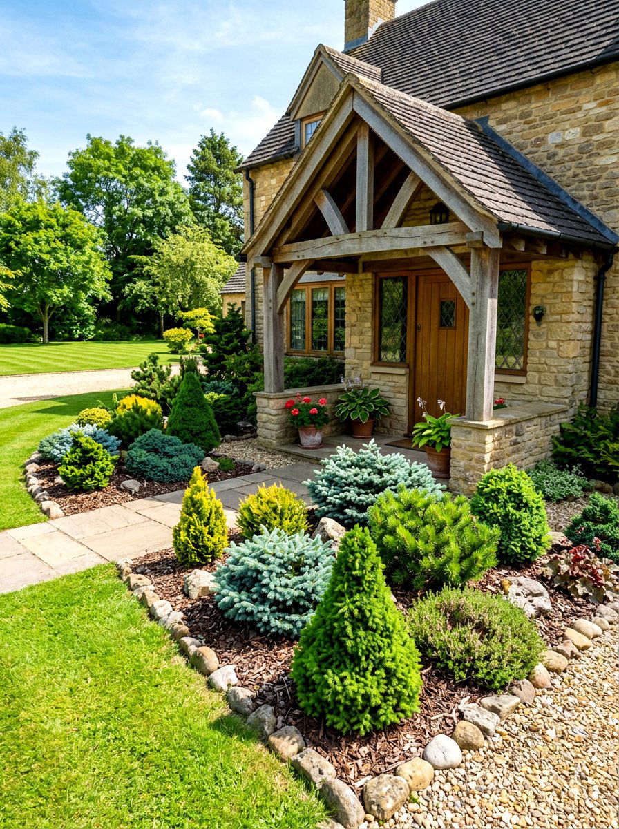 Dwarf Conifer Collection - 30 portico landscaping ideas