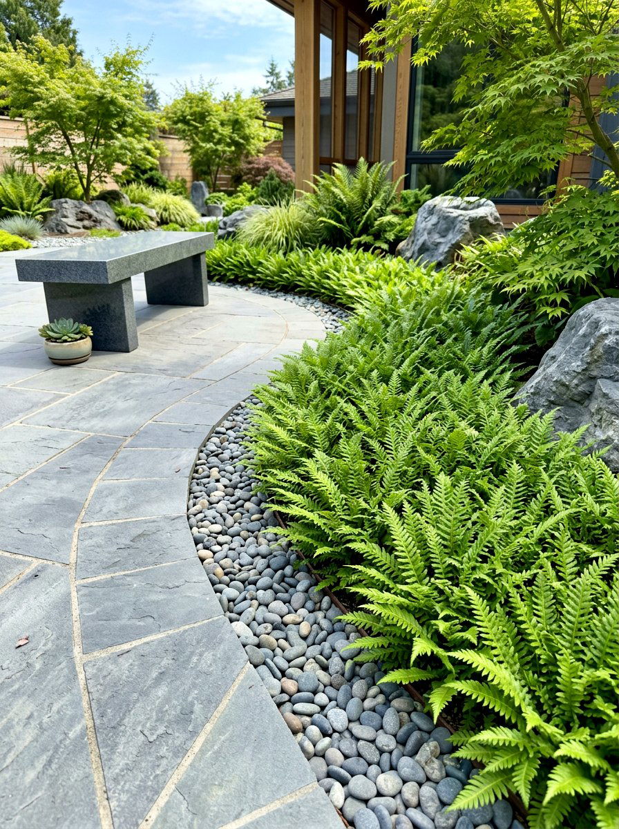 Dwarf Fern Border - 30 woodland fern border ideas