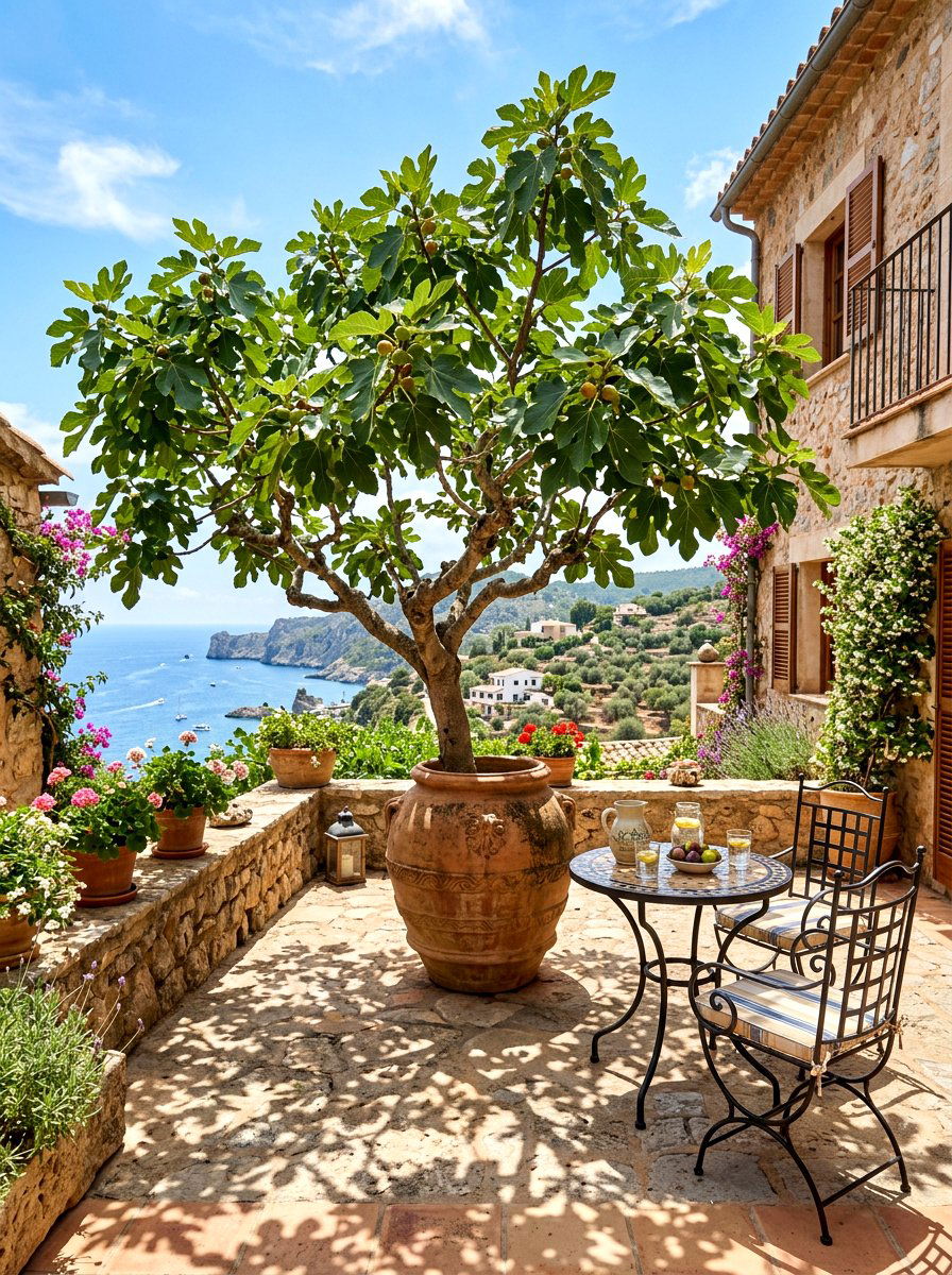 Dwarf Fig Tree Terrace - 30 dwarf fruit tree garden ideas