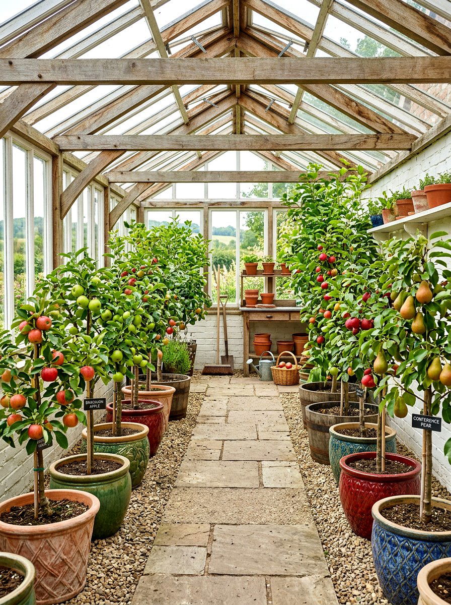 Dwarf Fruit Tree - 30 greenhouse plant layout ideas