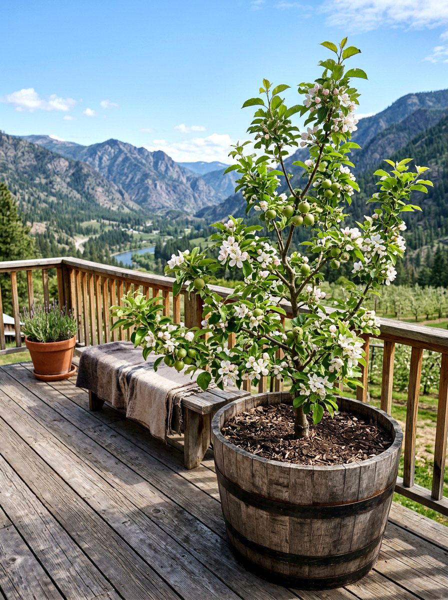 Dwarf Fruit Tree - 30 patio container garden ideas