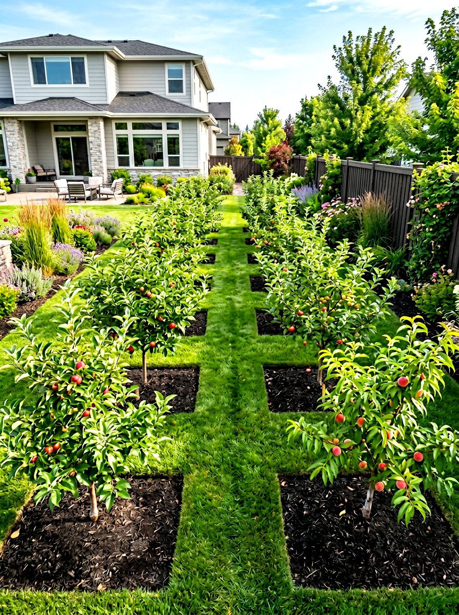 Dwarf Fruit Tree Layout - 30 orchard backyard ideas