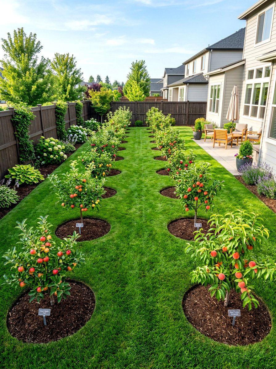 Dwarf Fruit Tree Layout - 30 backyard orchard ideas