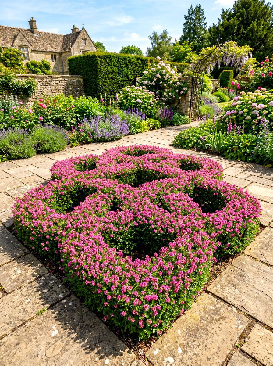 Dwarf Germander Knot Hedge - 30 herb knot garden ideas