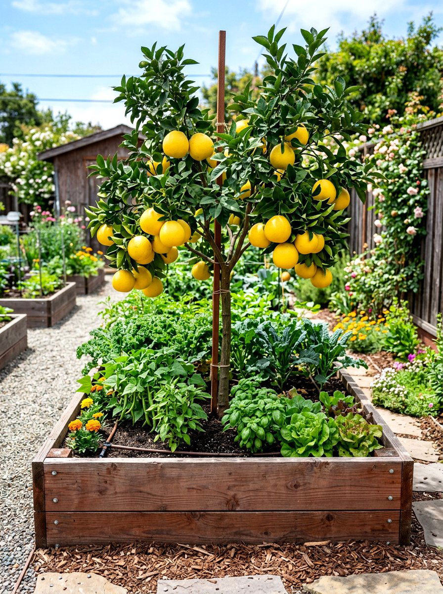 Dwarf Grapefruit Raised Beds - 30 dwarf citrus garden ideas