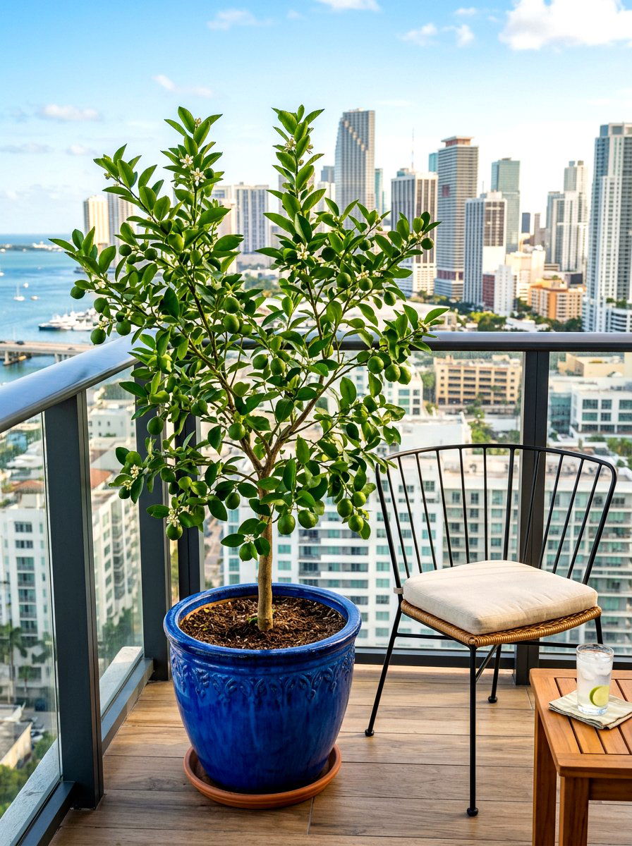 Dwarf Key Lime Tree Small Balcony - 30 citrus patio tree ideas