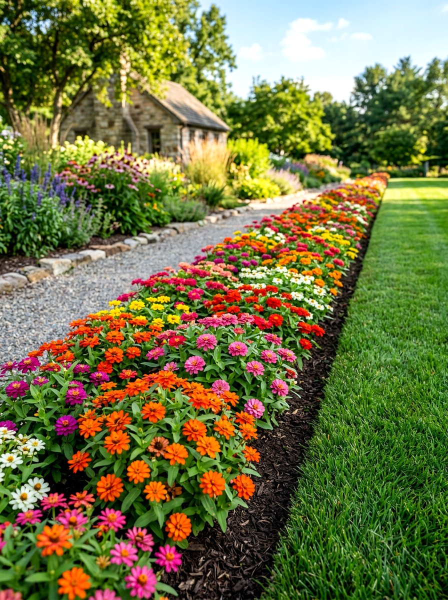 Dwarf Zinnia Garden Edge - 30 zinnia garden ideas