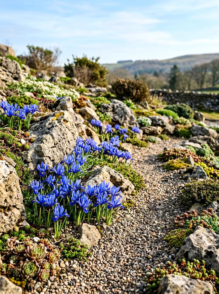 Dwarf iris rock garden - 30 iris garden ideas