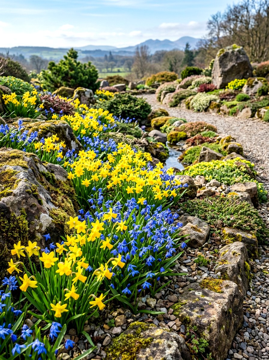 Dwarf narcissus and scilla - 30 bulb layer planting ideas