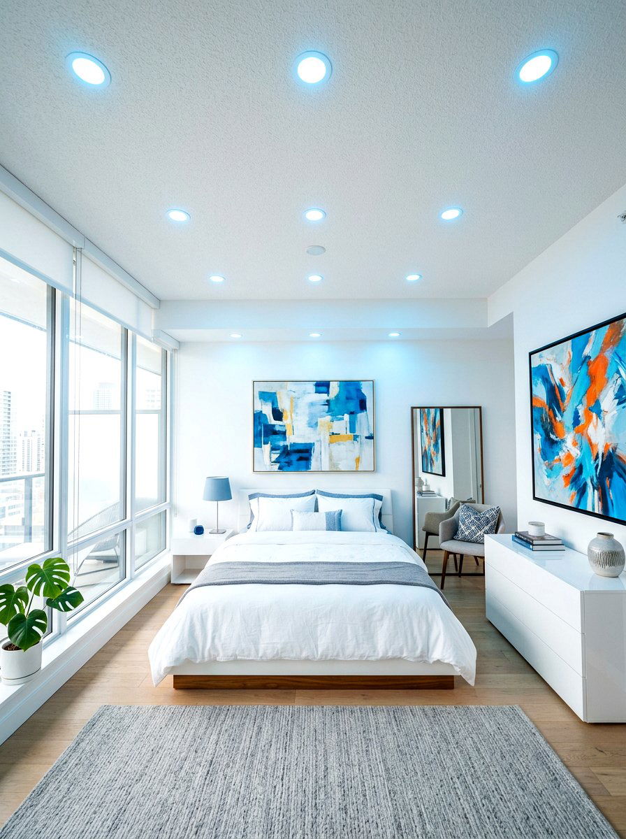 Dynamic Color Temperature Recessed Lights - 30 circadian lighting bedroom ideas