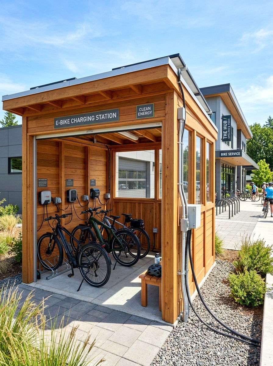 E Bike Charging Shed - 30 bike storage shed ideas