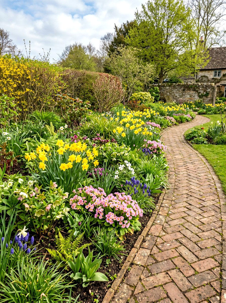 Early Spring Border - 30 perennial border ideas