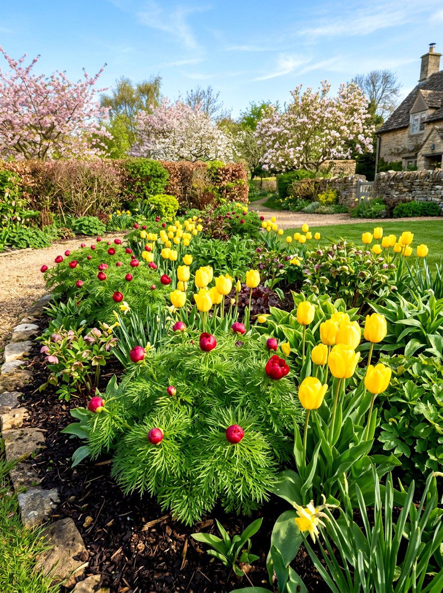 Early Spring Peony Border - 30 peony border ideas