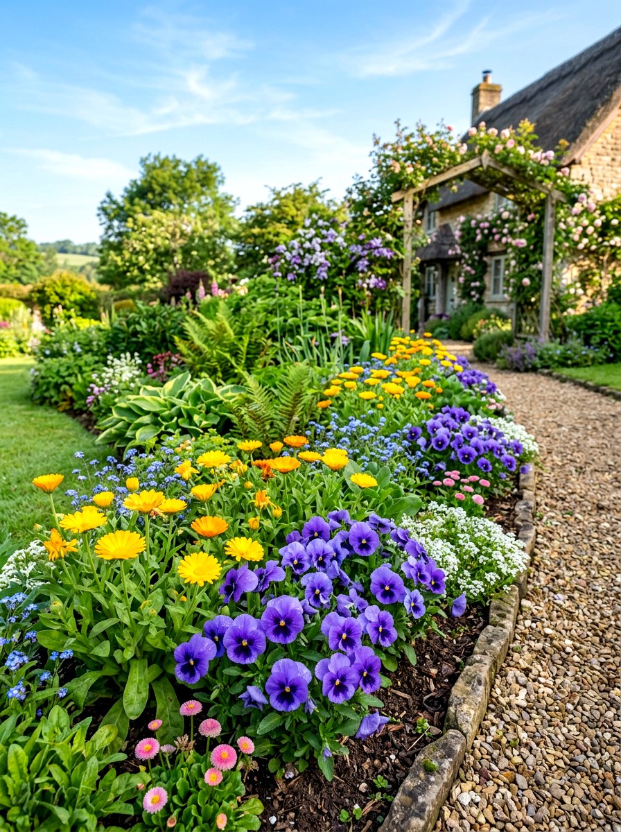 Early Summer Bloom Border - 30 summer annual border ideas