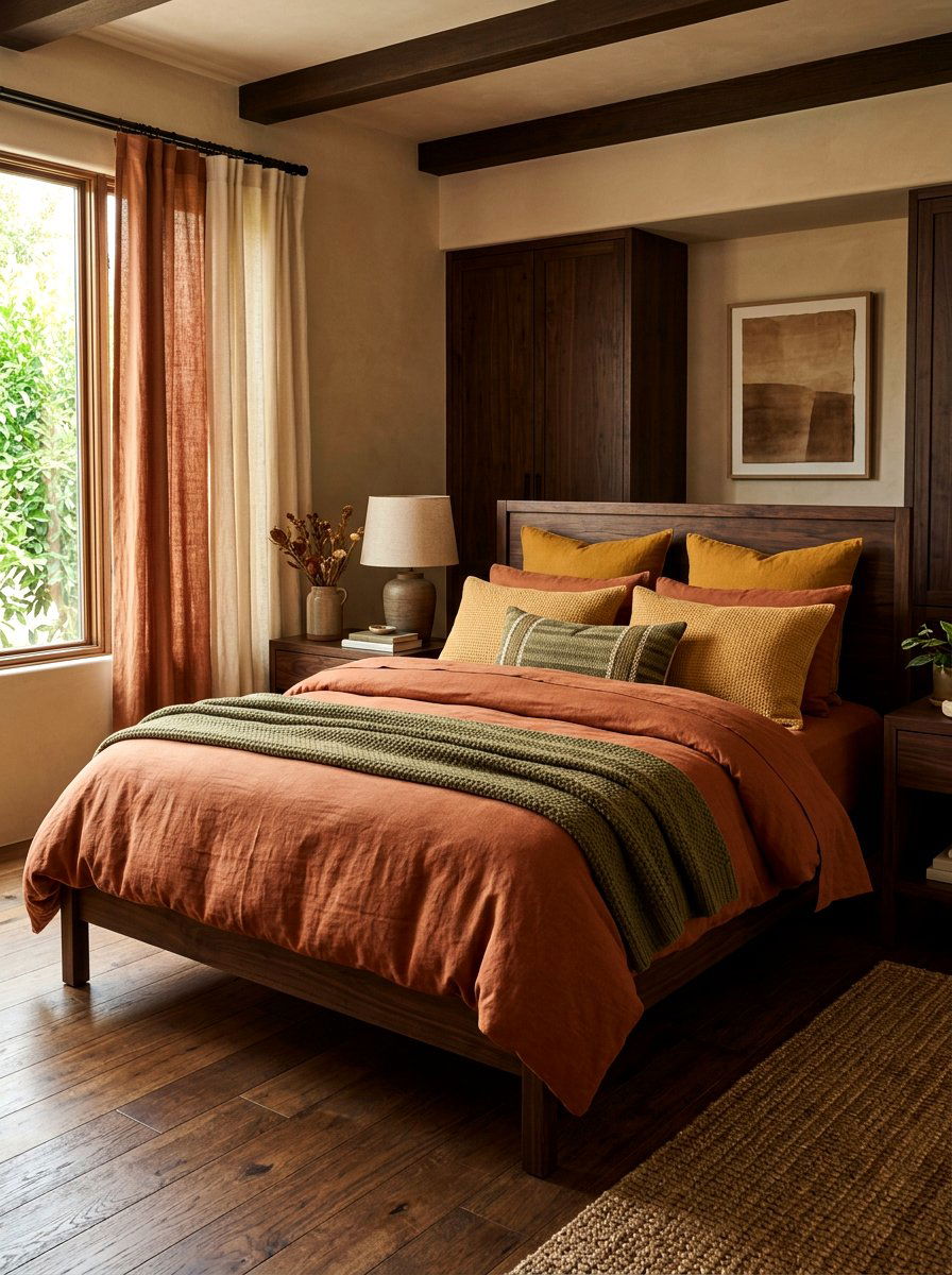 Earth Tone Bedding - 30 dorm bed ideas