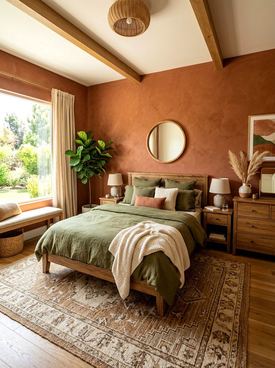 Earth Tone Bedroom - 30 midcentury bedroom ideas