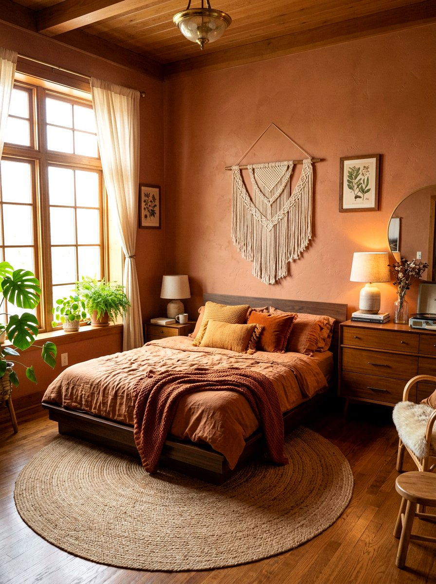 Earth Tone Bedroom - 30 seventies bedroom ideas
