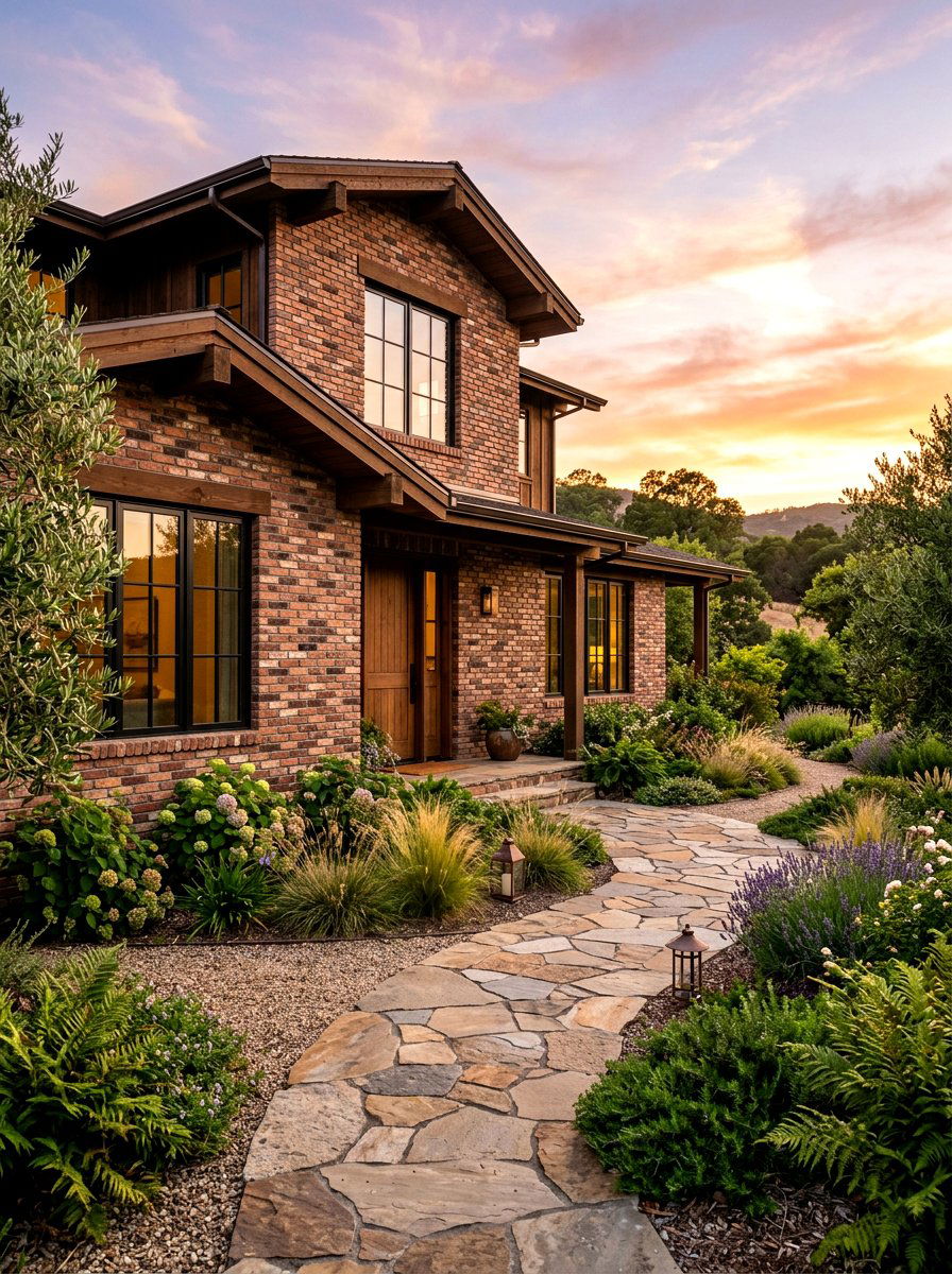 Earth Tone Brick Exterior - 30 brick house exterior ideas
