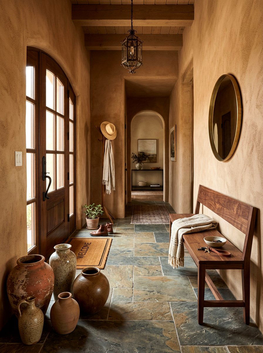 Earth Tone Entrance - 30 quiet luxury entryway ideas