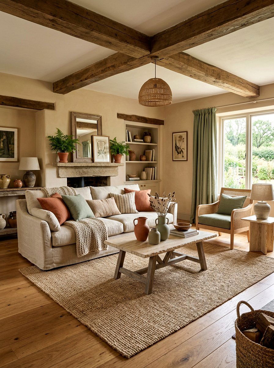 Earth Tone Farmhouse - 30 farmhouse living room ideas