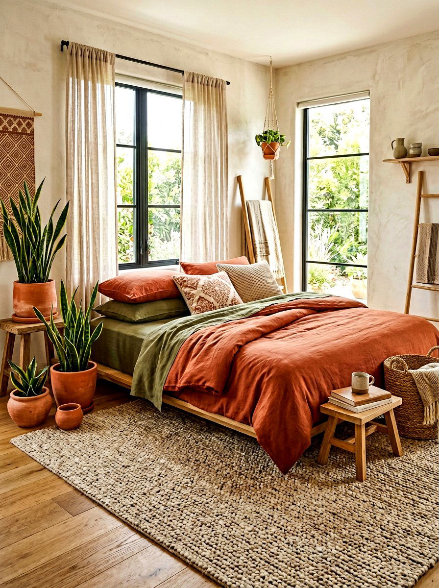 Earth Tone Floor Bed - 30 floor bed bedroom ideas