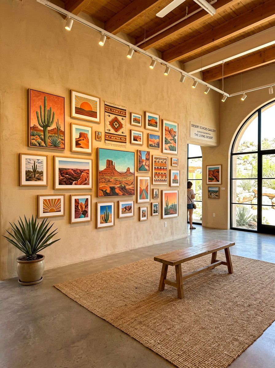 Earth Tone Gallery Room - 30 desert color decor ideas