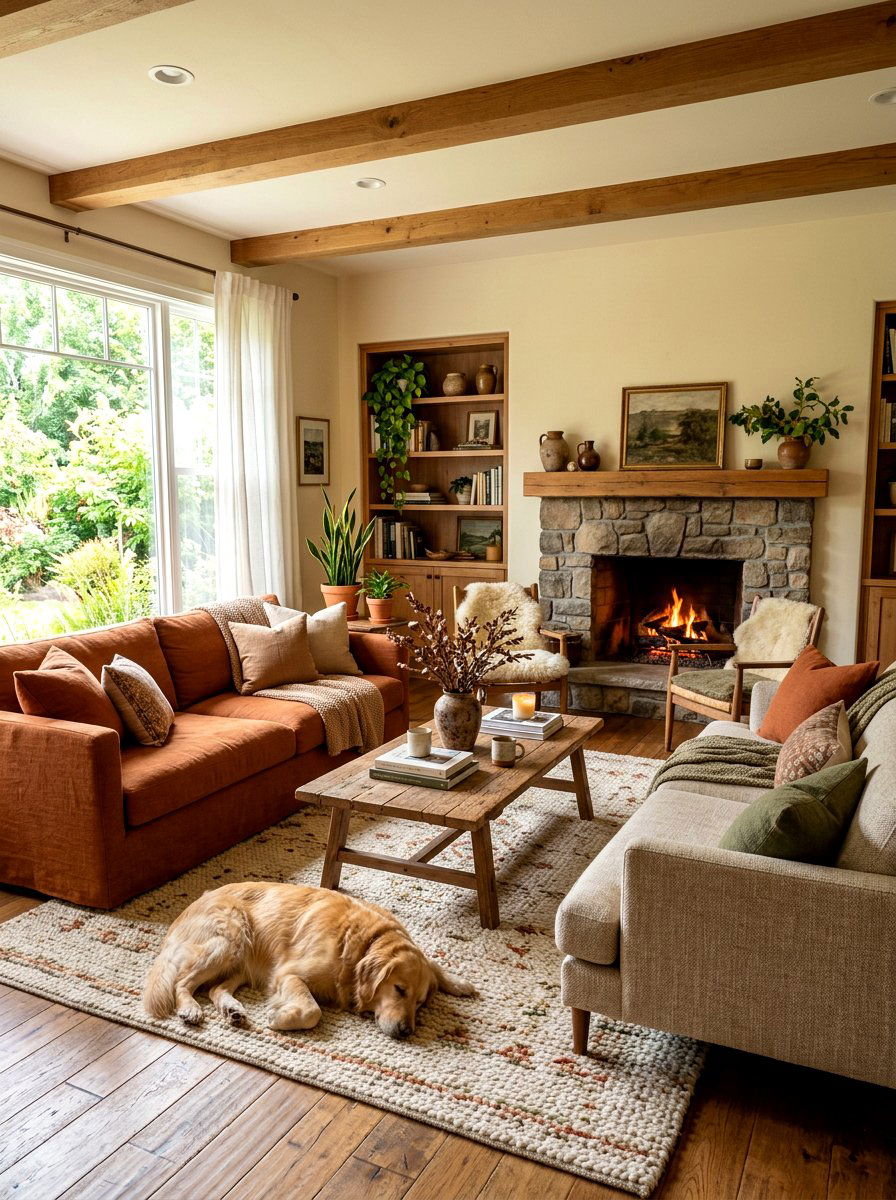 Earth Tone Sofa Combination - 30 living room sofa pair ideas