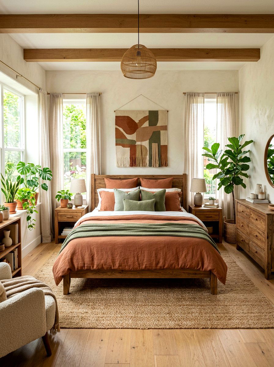 Earth Tones Bedroom - 30 bedscape styling ideas