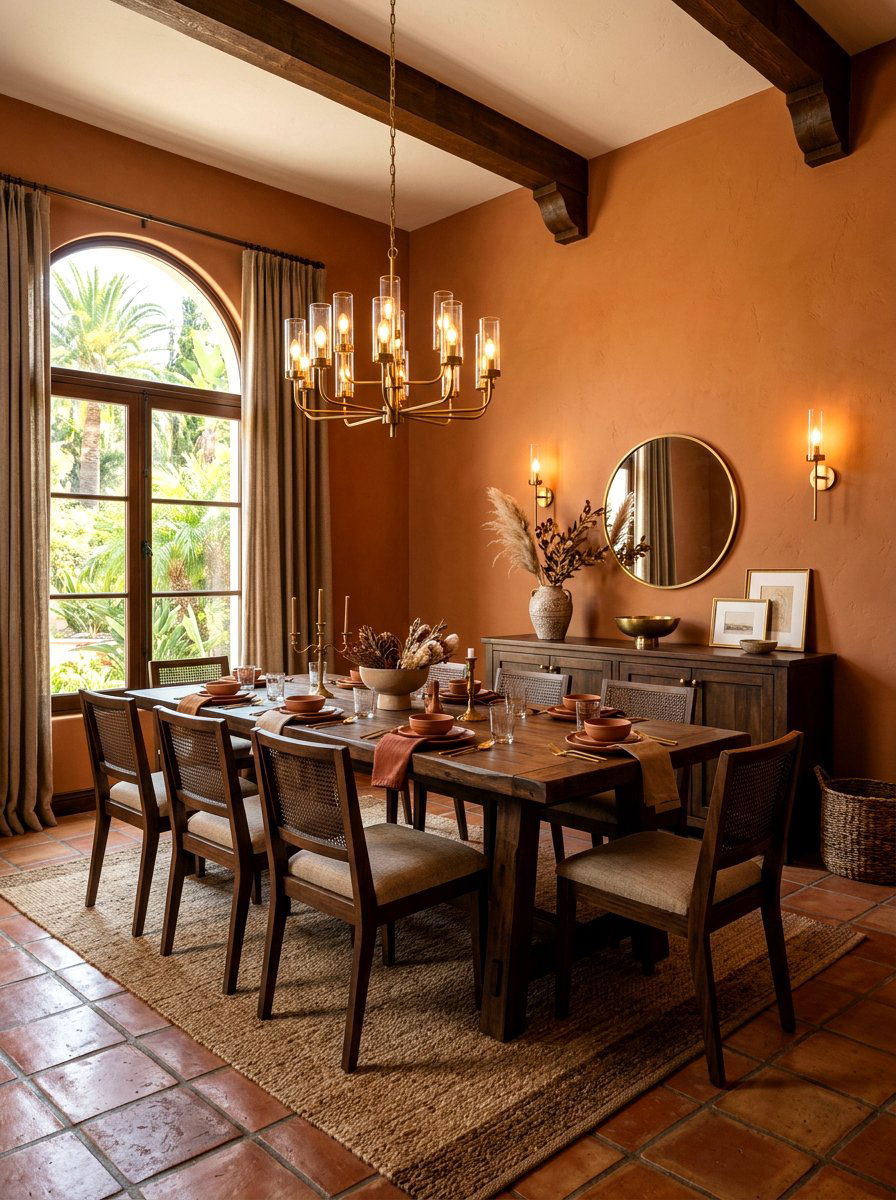 Earth tone dining room - 30 Mediterranean dining room ideas