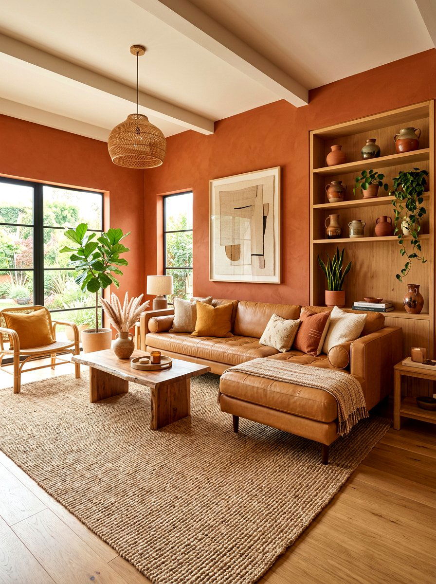 Earth tone living room - 30 nature inspired living room ideas
