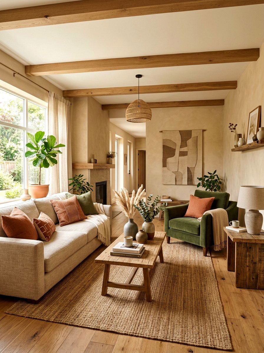Earth tone living room - 30 organic modern living room ideas