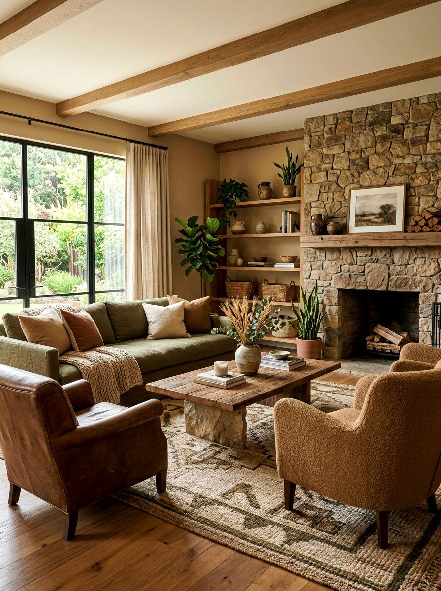 Earth tone living room - 30 southwestern living room ideas