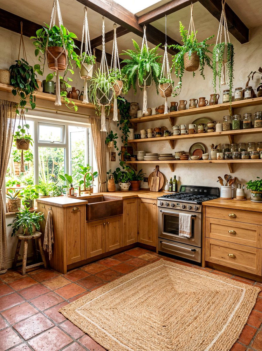 Earthy Boho Kitchen - 30 boho kitchen ideas