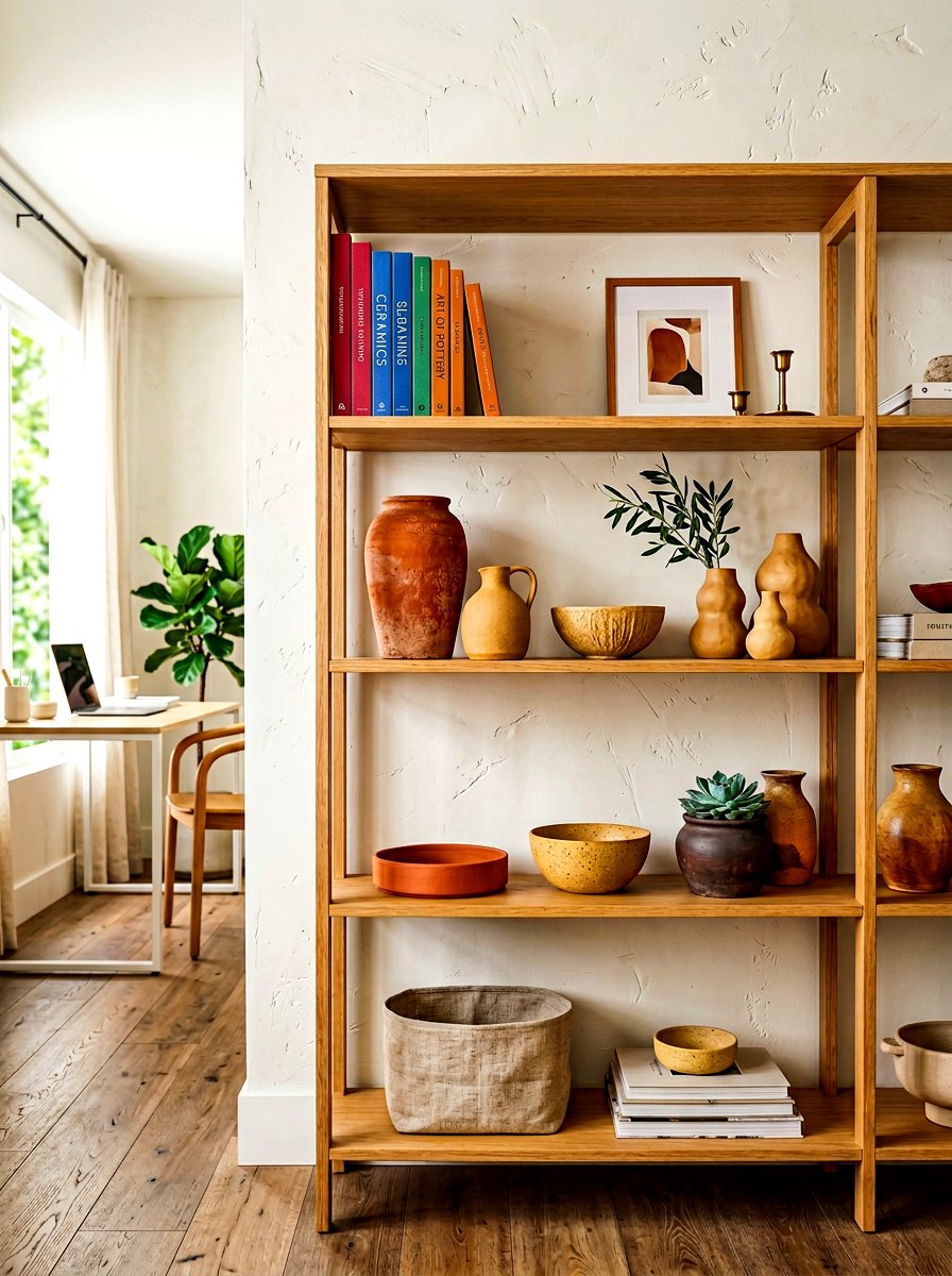 Earthy Ceramic Decor - 30 calming home office ideas