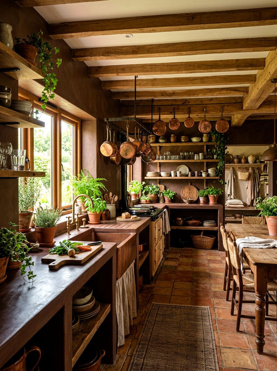 Earthy Clay Kitchen - 30 tadelakt kitchen ideas