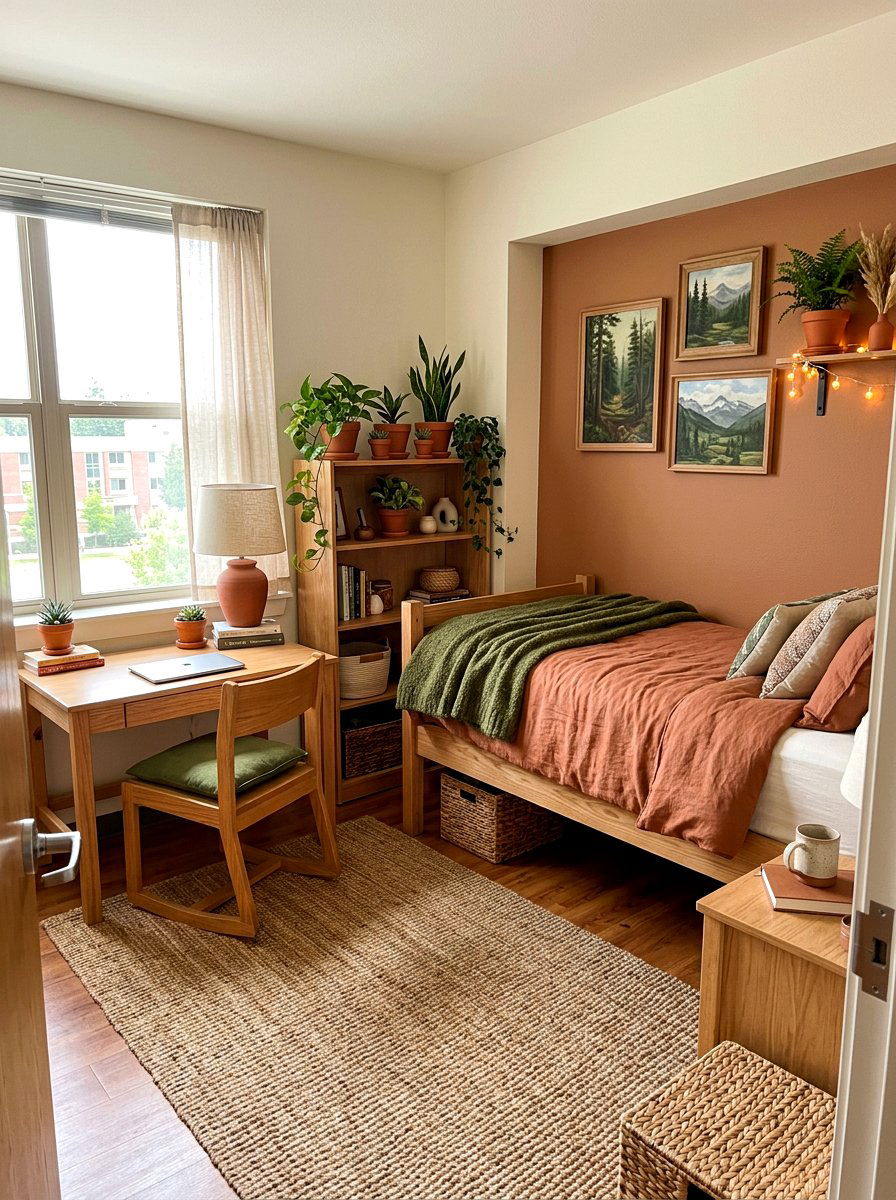 Earthy Dorm Room - 30 dorm room ideas