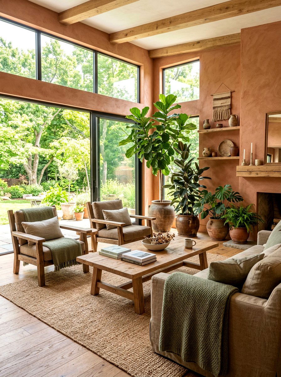 Earthy Living Room - 30 European villa living room ideas