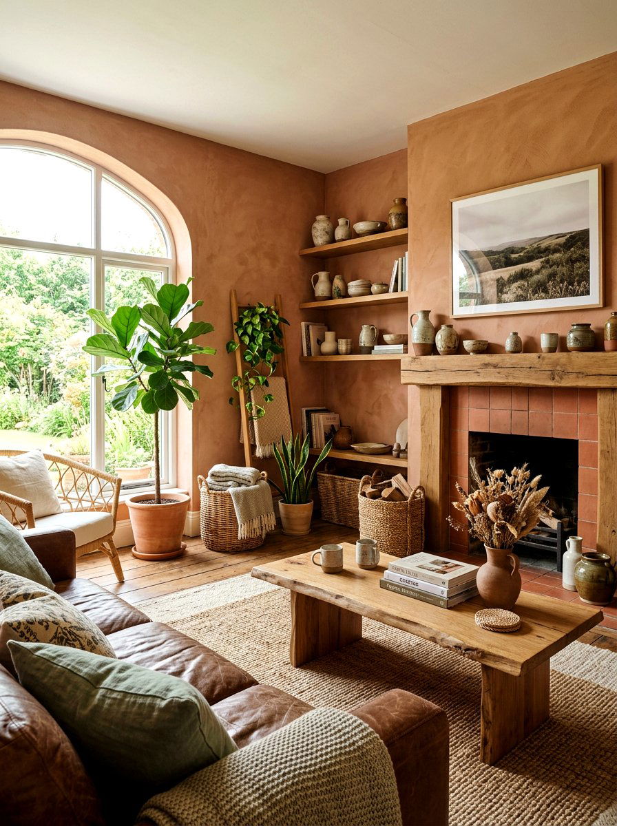 Earthy Living Room - 30 viral living room decor ideas