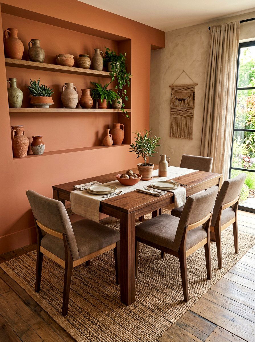 Earthy Mocha Nook - 30 breakfast room decor ideas