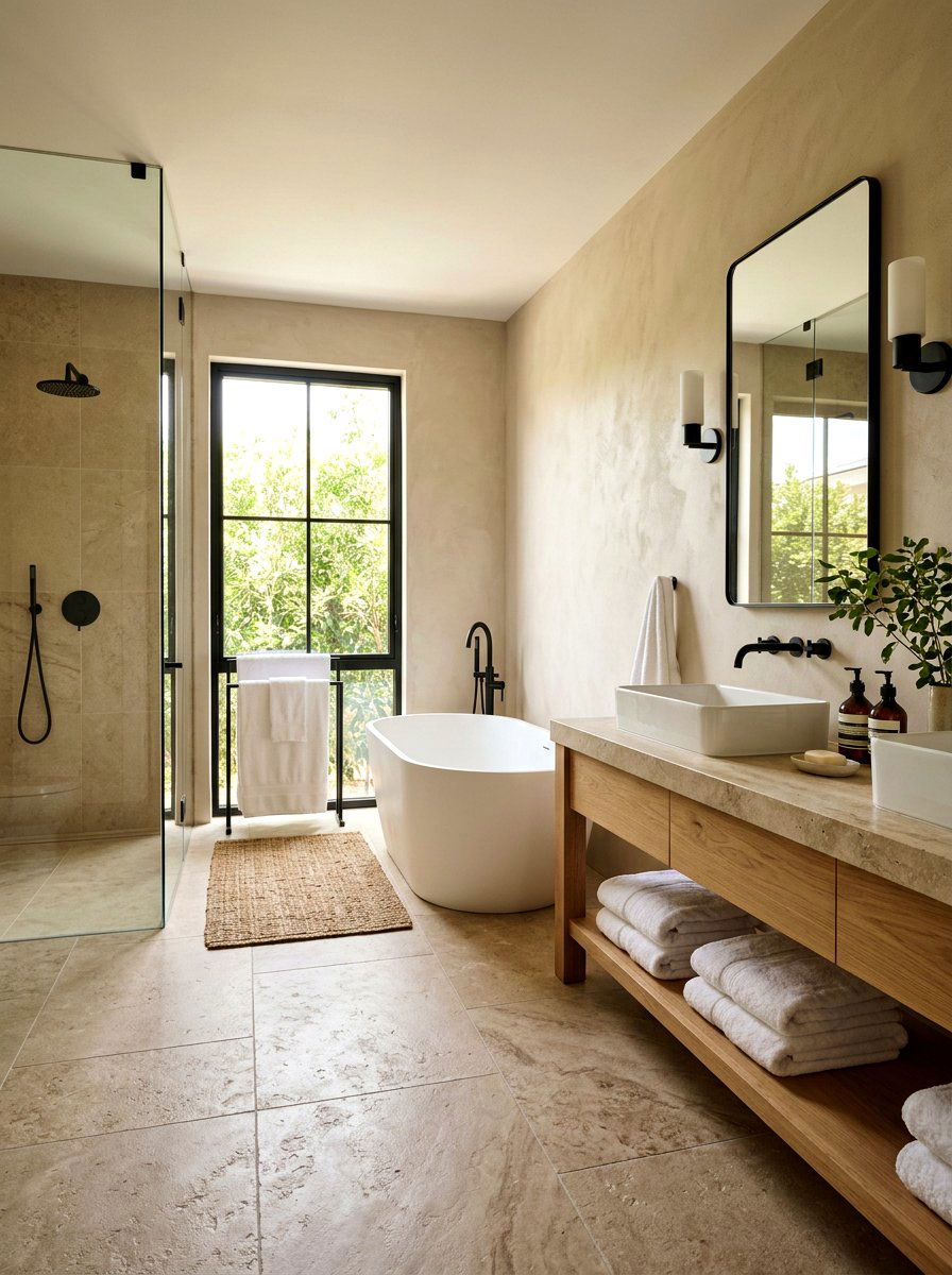 Earthy Neutral Bathroom - 30 warm neutral paint ideas
