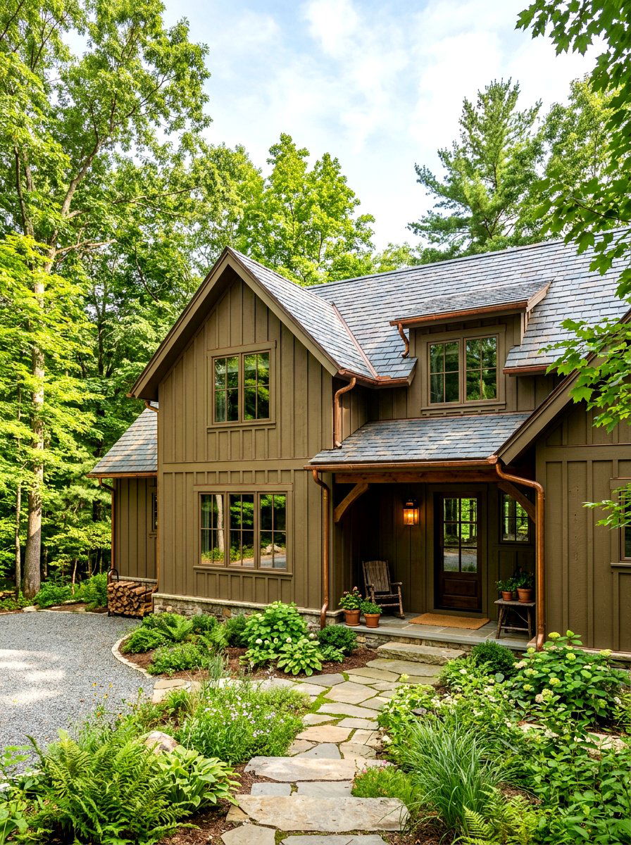 Earthy Olive Green Exterior - 30 olive green exterior ideas