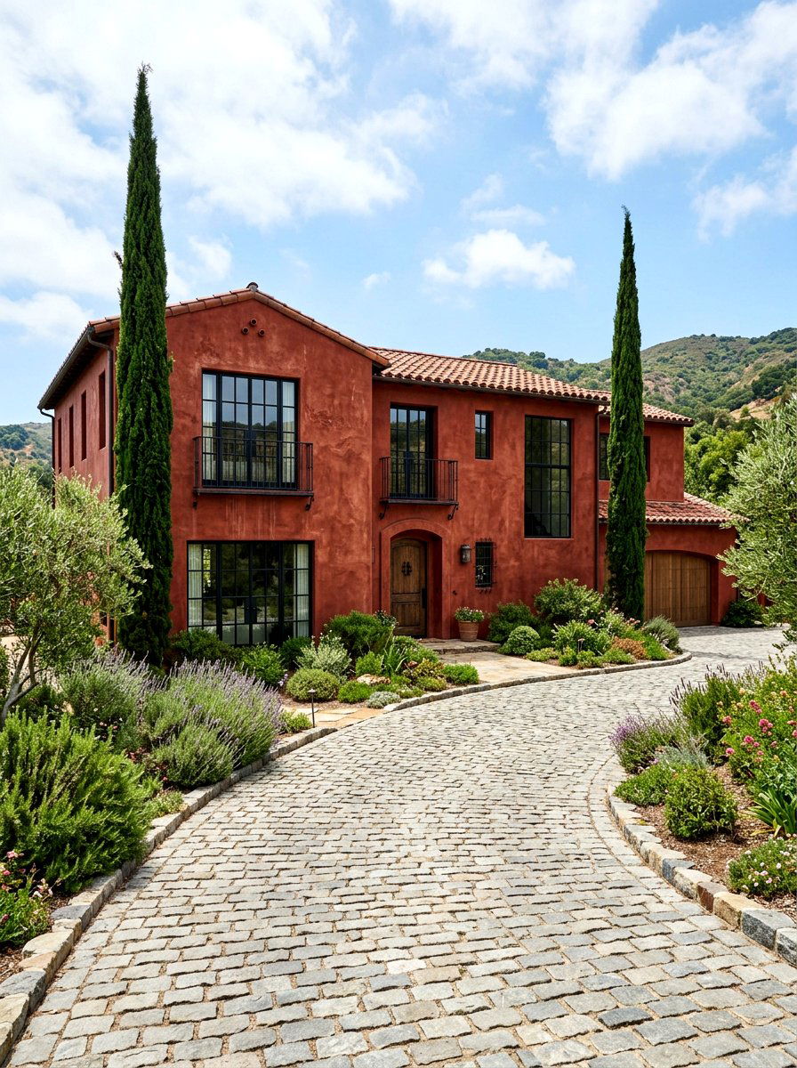 Earthy Red Stucco Exterior - 30 stucco house exterior ideas