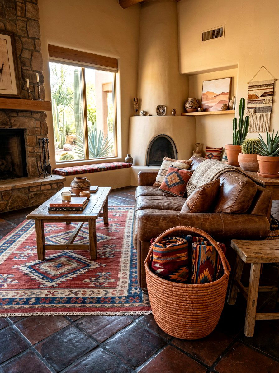 Earthy Terra Cotta Basket - 30 living room blanket basket ideas