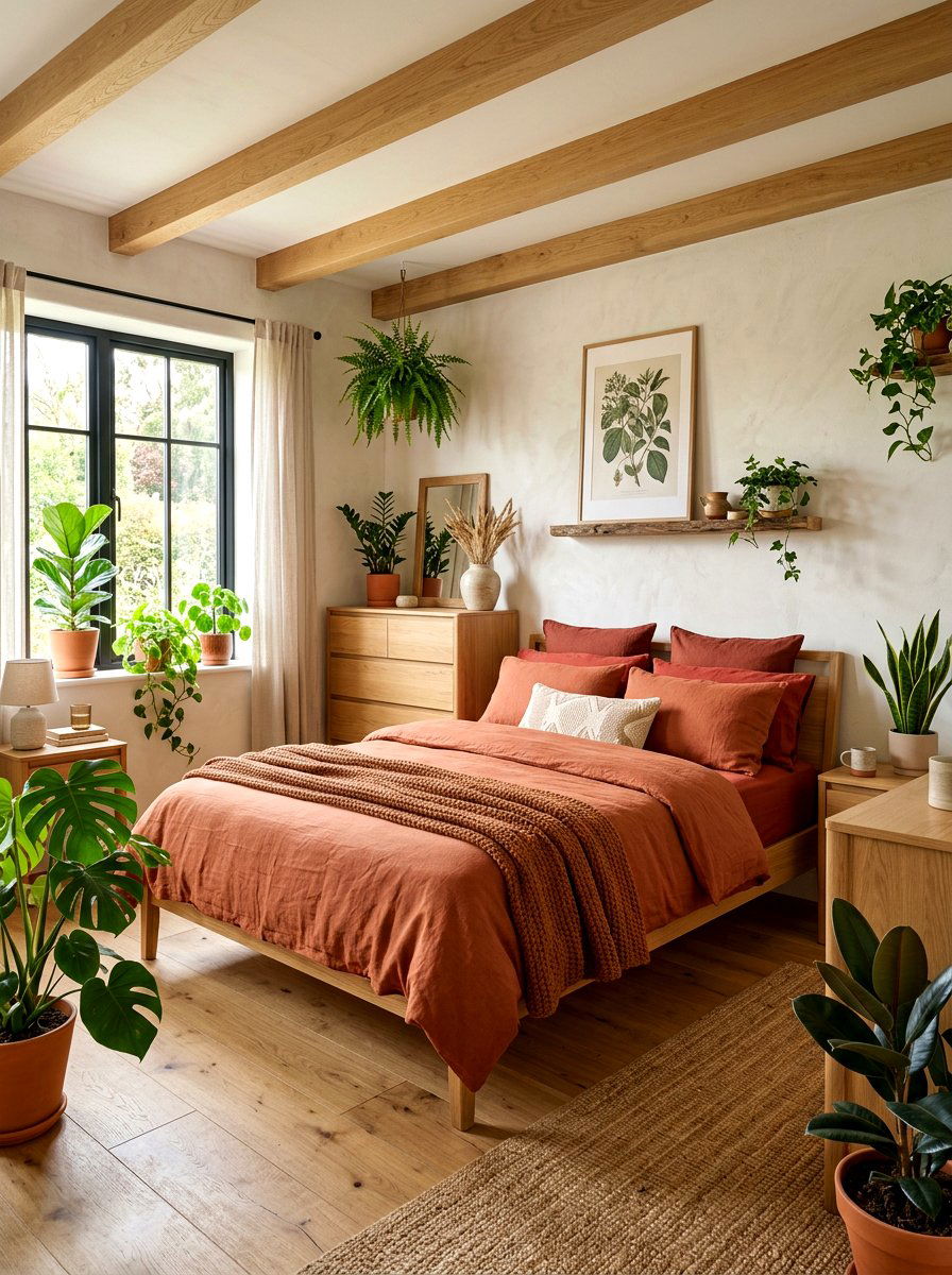 Earthy Terracotta Bedding Set - 30 elevated bed styling bedroom ideas